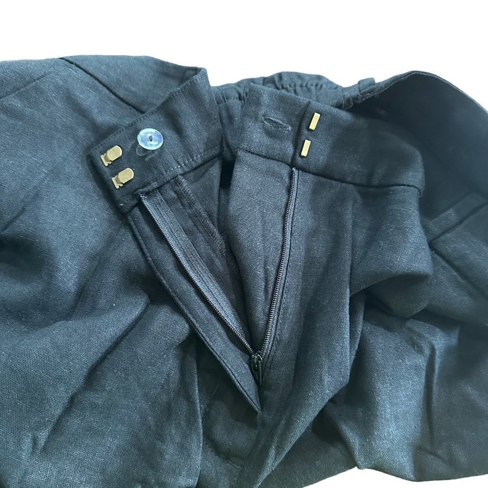 Old Navy Shorts Women 2x Black Linen Blend High Waisted Taylor Trouser Shorts - Picture 12 of 15